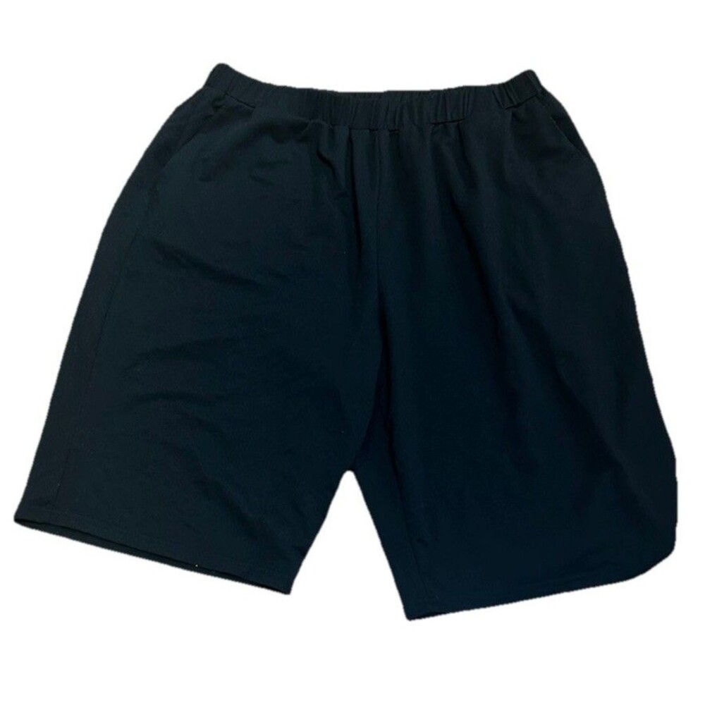 Bloomchic Solid Elastic Waist Pocket Black Bermuda Shorts US 18-20 Classic